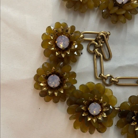 J. Crew Gold and Yellow Floral Necklace and matching bracelet - Picture 5 of 6